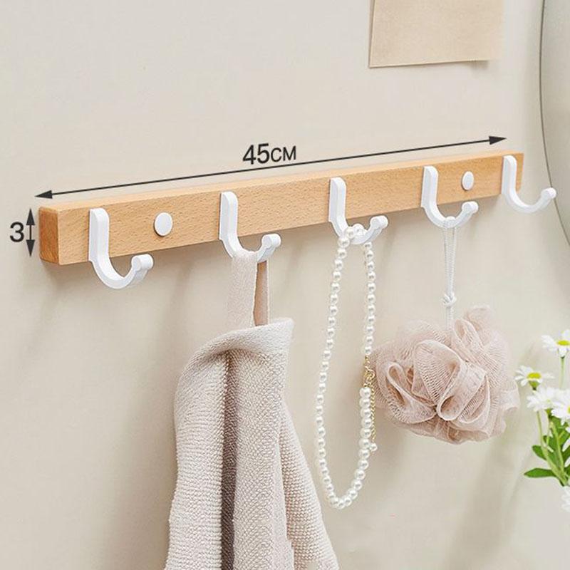 Black/White Aluminum Bathroom Hook Walnut Wall-mounted Clothes Hanger Coat Hat Hook Shower Room Storage Hooks Bedroom Hooks