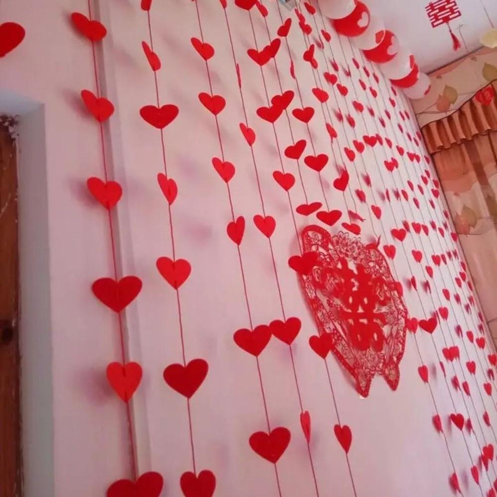 Romantic Love Flower Hanging Curtain DIY Party Supplies Wedding Love Pulling String Garland Decorations Heart Hanging Decoration