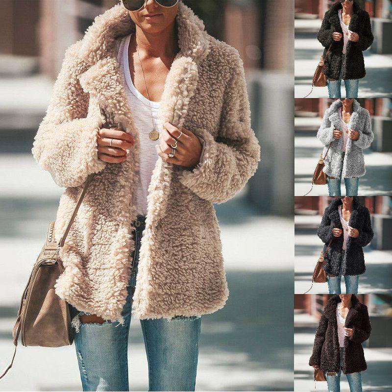 Cozy Women's Winter Bear Fleece Fur Fluffy Coat Jackets For Elegant Styling