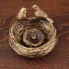 'S 'S Handicraft Simulation Bird'S Nest Incense Holder Craft Small Ornament Brassware Brass Orn