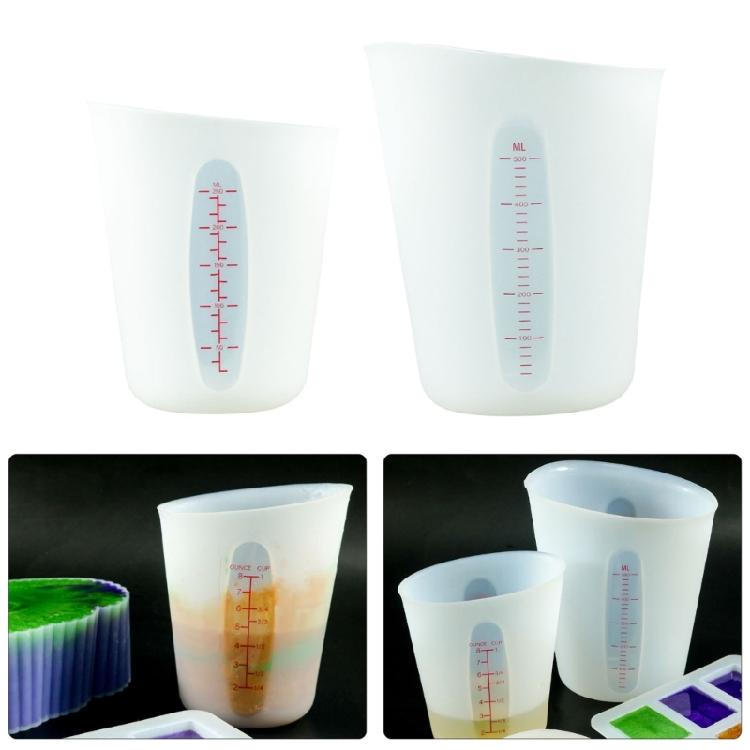 2Pcs Set Measuring Cups with Graduated Scale 250/500ml Laboratory Capacity Cups