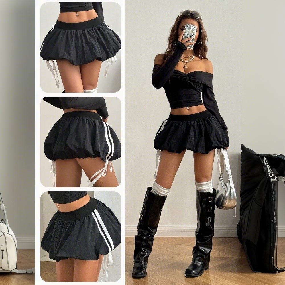 

Осень/Зима 2024 Европейская и Американская Женская Милая и Острая Полосатая Юбка-Тюльпан с Цветными Блоками Extra Large чёрный