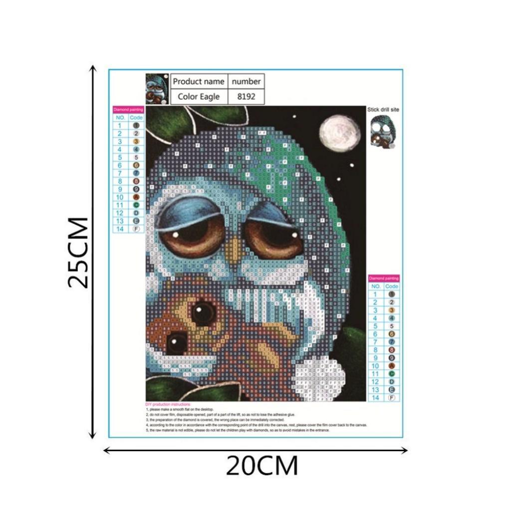 DIY 5D Cartoon OwlDiamond Embroidery Painting stitch for Kunst und Skulpturen - 2#
