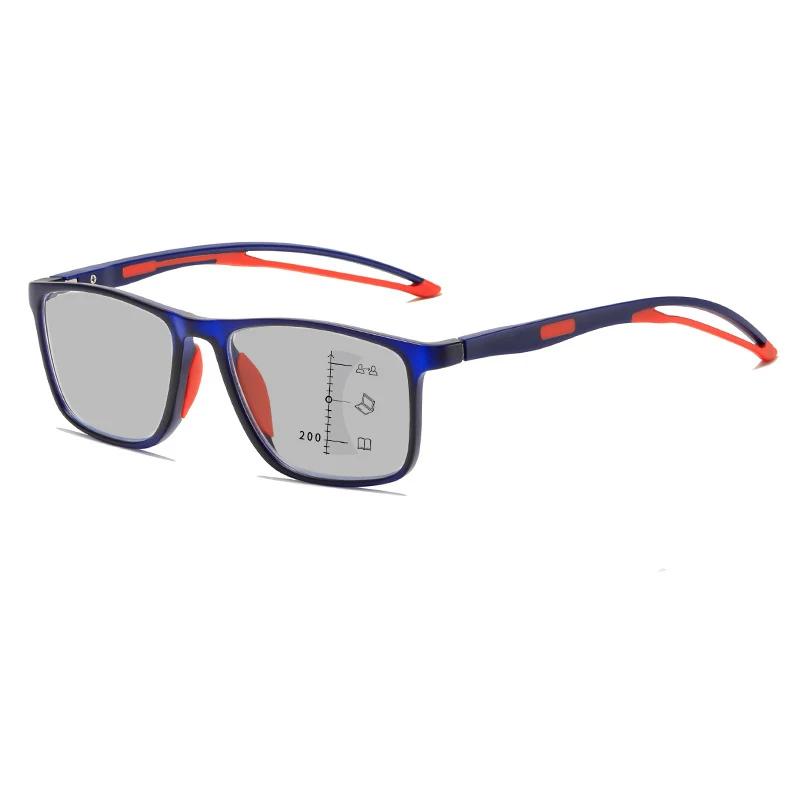 Retro New Ultralight Photochromic Glasses Unisex Blue Light Blocking Multifocal Reading Glasses Men Trendy Presbyopia Eyeglasses