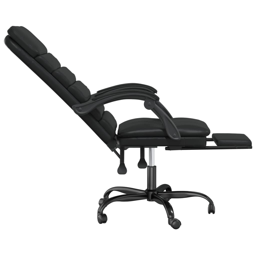 Vidaxl Foldable, Massage Office Chair, Black, Faux Leather
