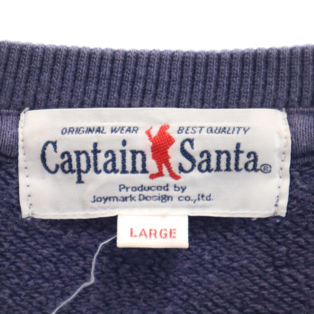 CAPTAIN SANTA made in Japan Long sleeve sweat trainer L Navy Men's Used