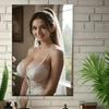 Vintage White Metal Wall Art Frameless Elegant Wedding Dress Decor for Home Office Café