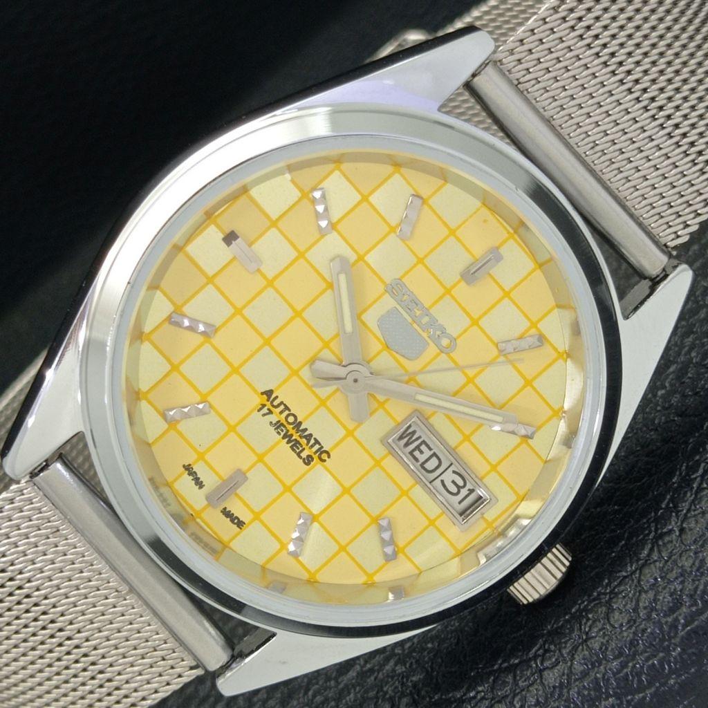 

AUTOMATIC SEIKO 5 JAPAN MENS 6309A REFURBISHED YELLOW COLOR DIAL WATCH a440300-4 Sk-a440300