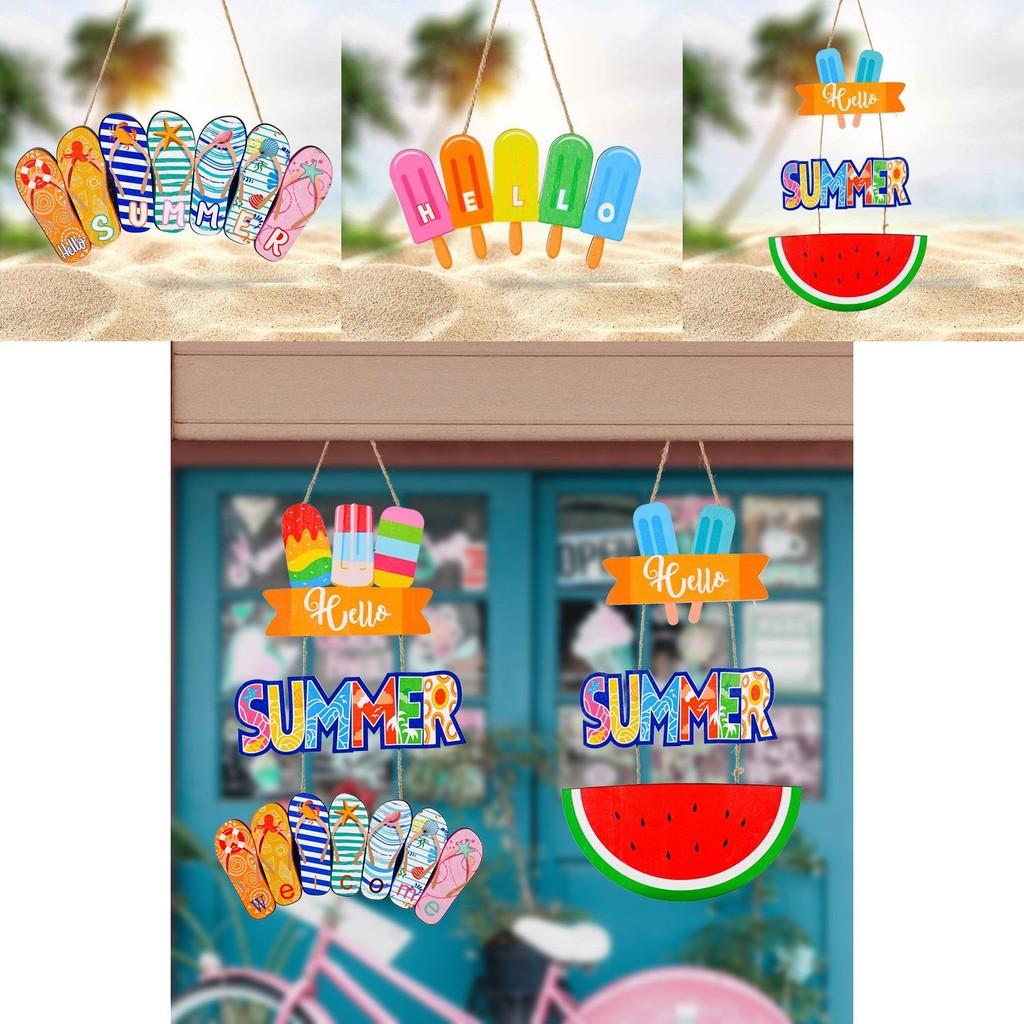 Vibrant Summer Wooden Decorative Hangings For Stylish Beach House Decor Ideas