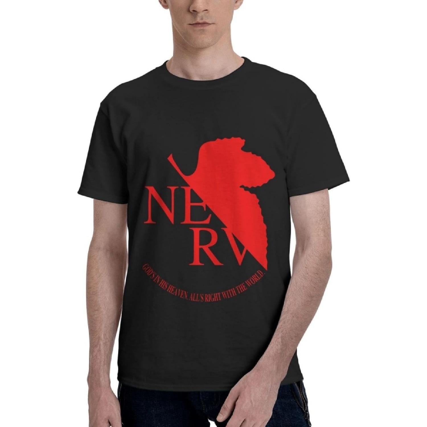 

Leahy Men s T-Shirts Evangelion Cotton T Shirt Short Sleeve Top Tee(1) XXXXXL різнокольоровий