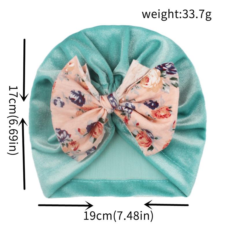 Flower Big Bowknot Baby Hat Soft Velvet Baby Girls Hat Bonnet Spring Infant Toddler Turban Cap Beanie Kids Hat