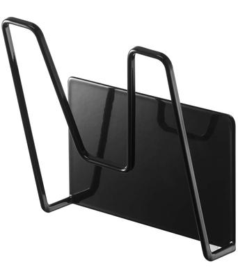 Yamazaki Jitsugyo 5141 Magnetic Pot Lid Holder Black Tower Floating Storage Easy Installation Approx. W13.5XD7XH14cm