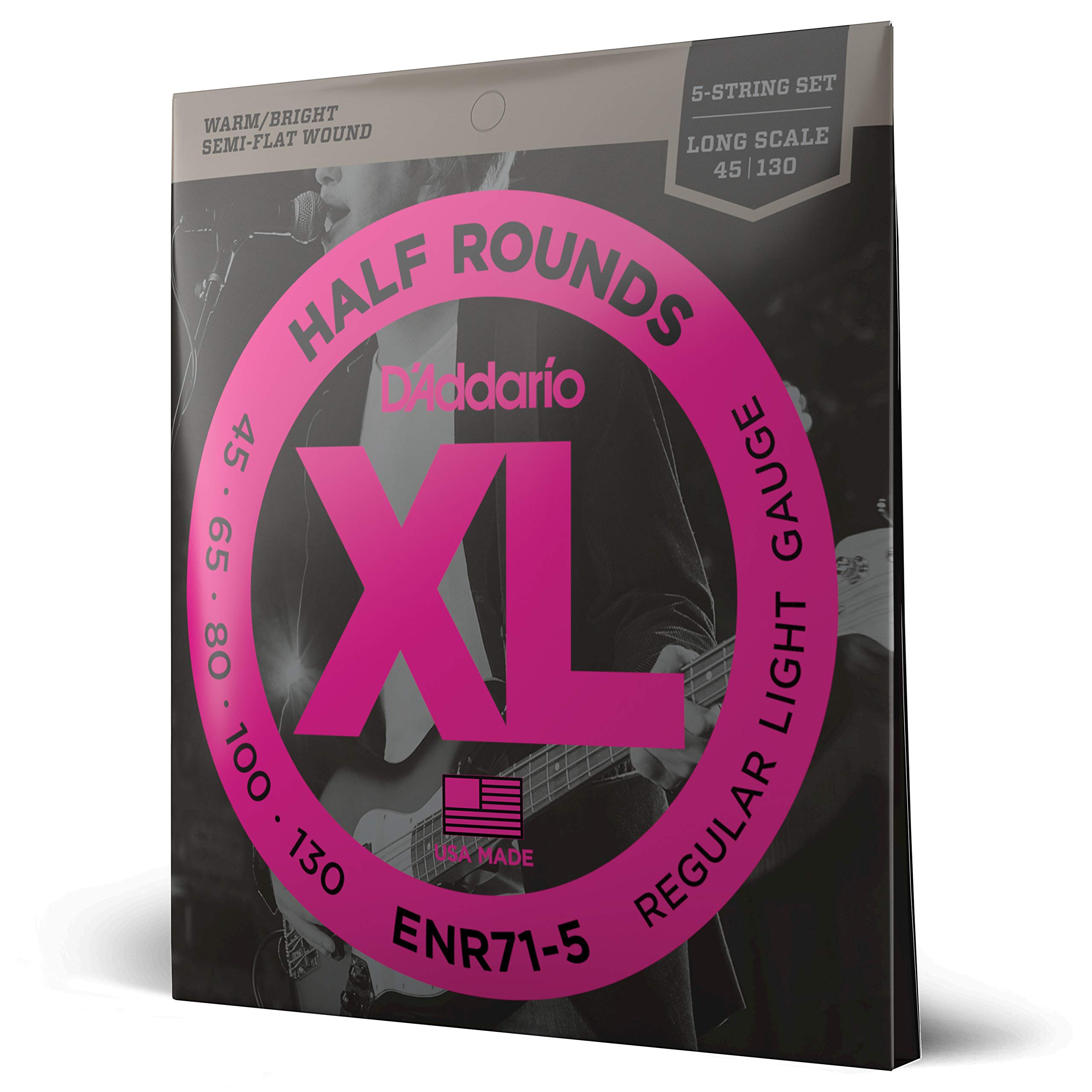 

Басовые струны Half Nickel Long Mens 5 струн D Addario Round/Pure .045-.130 ENR71-5 []