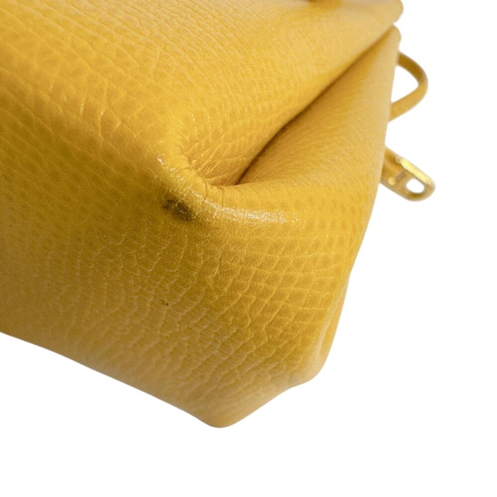Hermes Purse Leather Vespa Pouch Yellow Leather Used