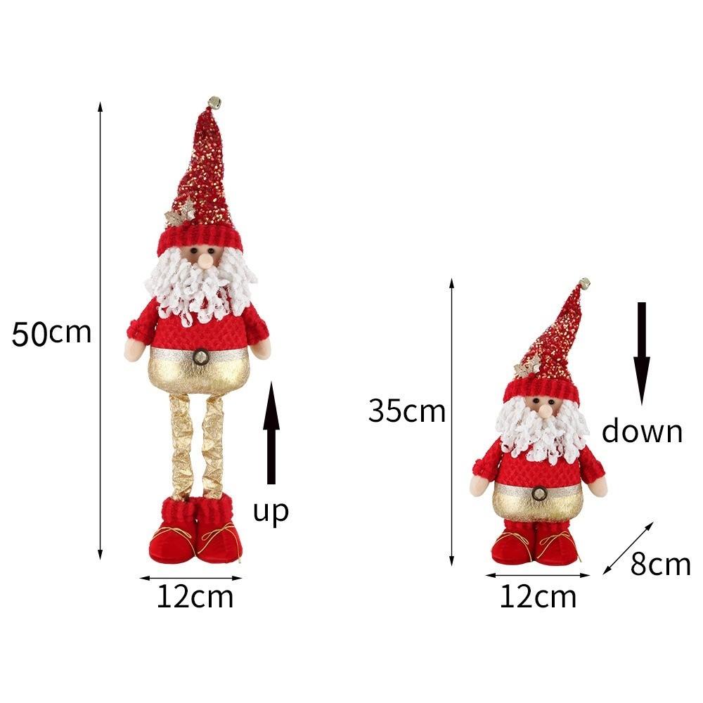 50CM Christmas Telescopic Doll Dwarf Snowman Christmas Deer Decoration Christmas Reindeer Retro Small Size Christmas Ornament