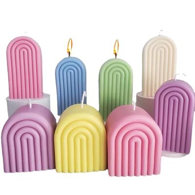 U-shaped/arch Shaped Candle Silicone Mold Diy Manual Rainbow Bridge Geometric Candle Making Supplies 3D Soap Resin Process Molds