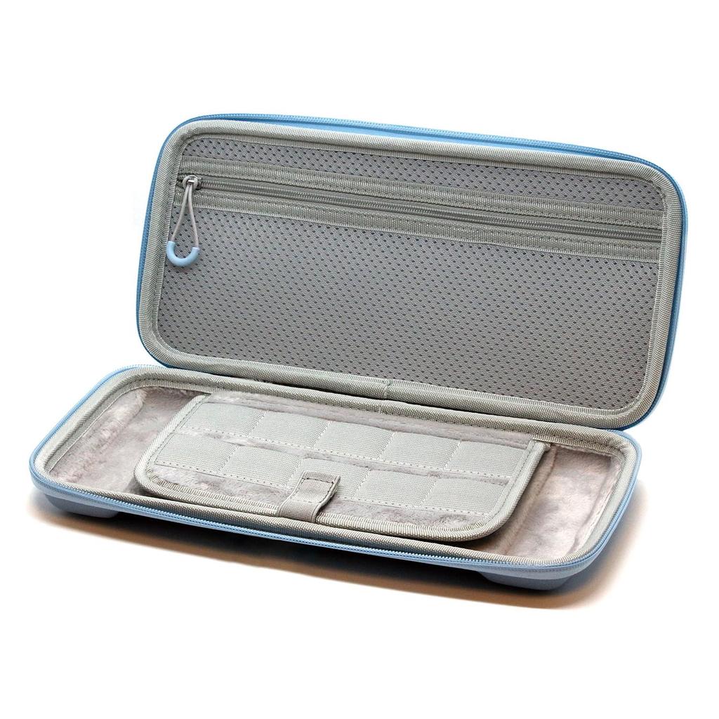 Eramd Switch 2 Slim Hard Pouch + 2m Magnetic Cable + Analog Stick Covers (3-Piece Set) Powder Blue