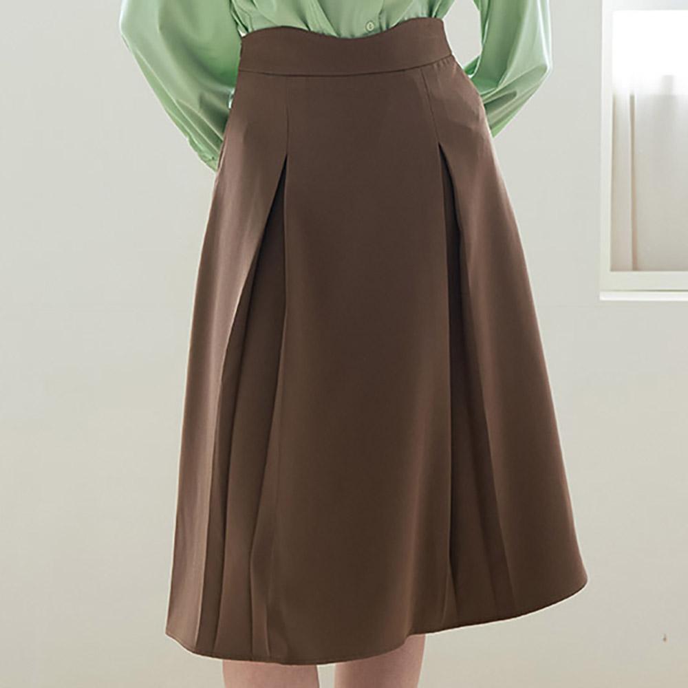 Wednesday Delight Wed_Irregular High-Waist Skirt_Brown