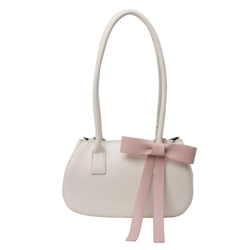 Niche design women's bags, high-end sense exquisite underarm bags, 2025 spring new products, contrasting color bow shoulder bags
