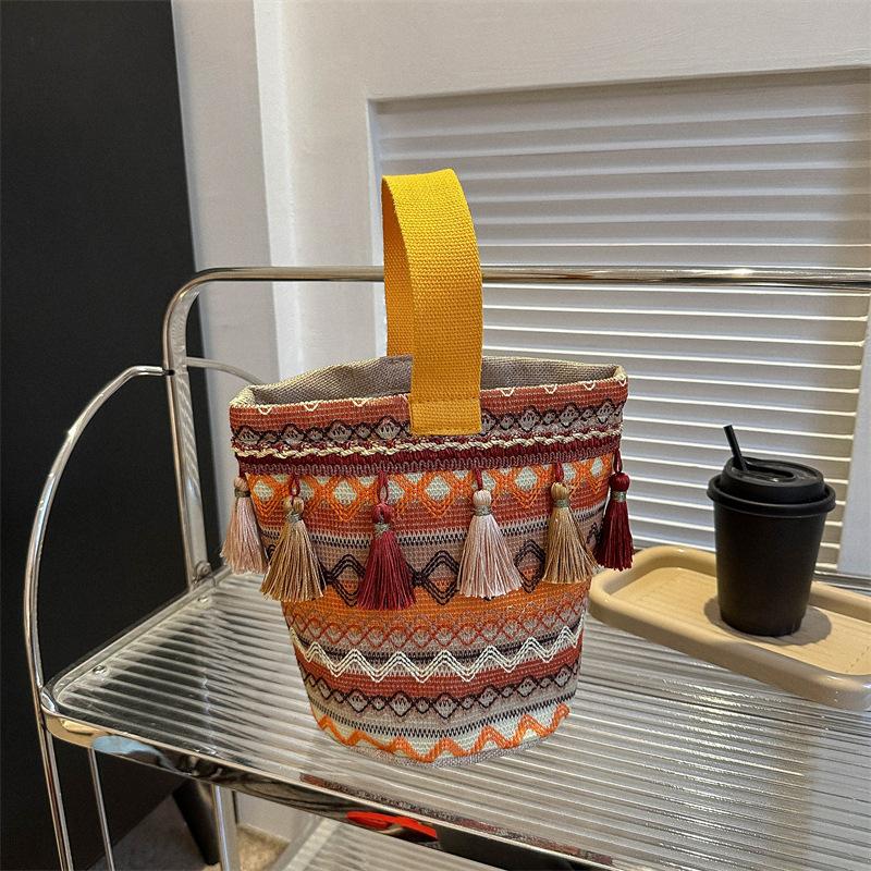 

Rainbow handmade women s bags spring new women s handbags bucket bags жёлтый