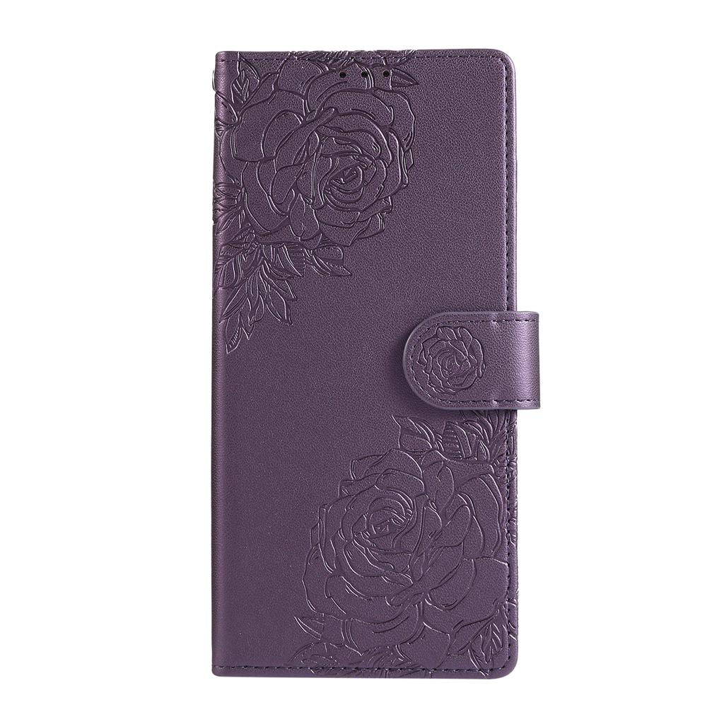 For Samsung Galaxy A17 5G/A26 5G Case Rose Flower PU Leather Wallet Phone Cover with 3 Card Slots/Wrist Strap