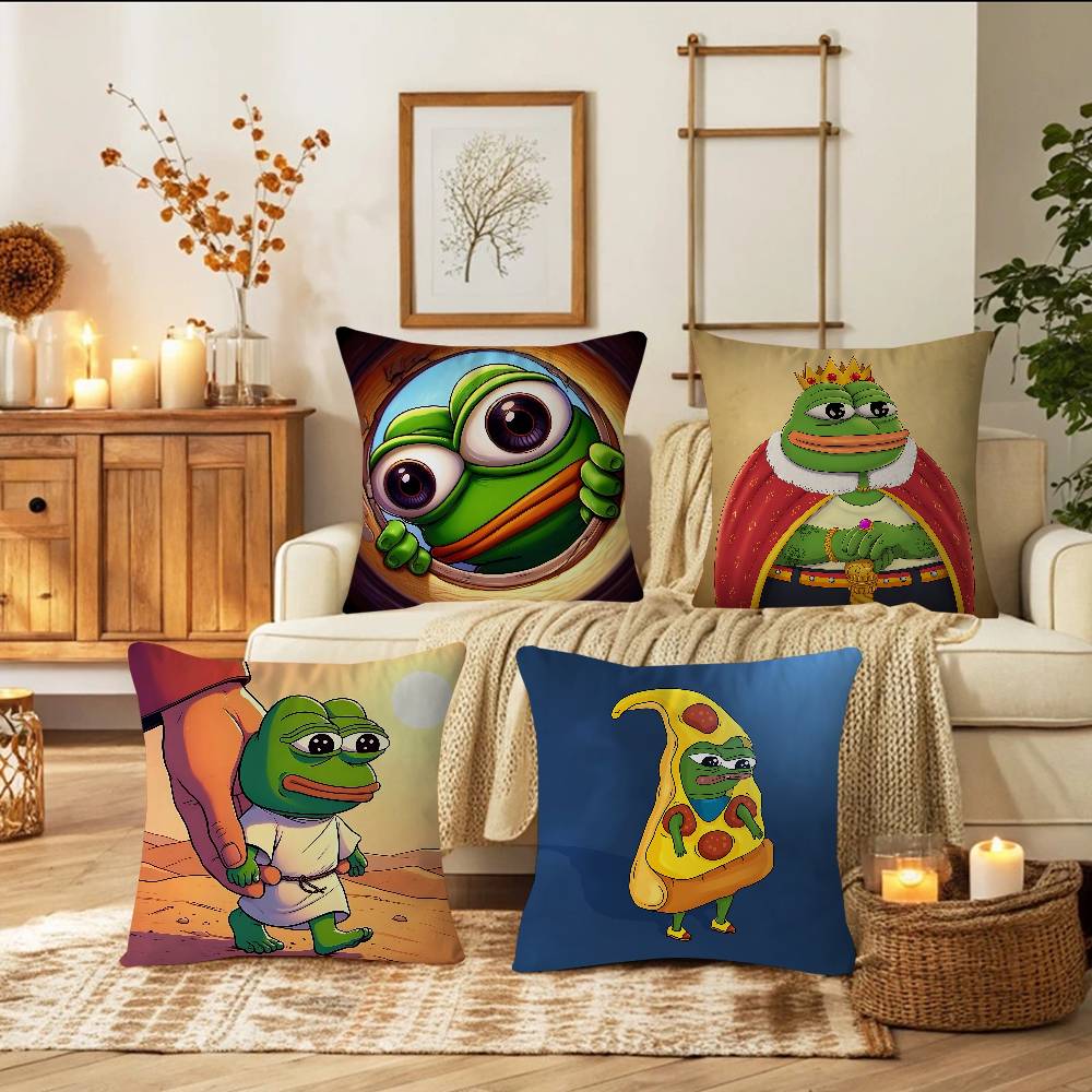 Cartoon P-Pepe The Frog Pillow Cover Design Cushion Cover Decor Holiday Decorati