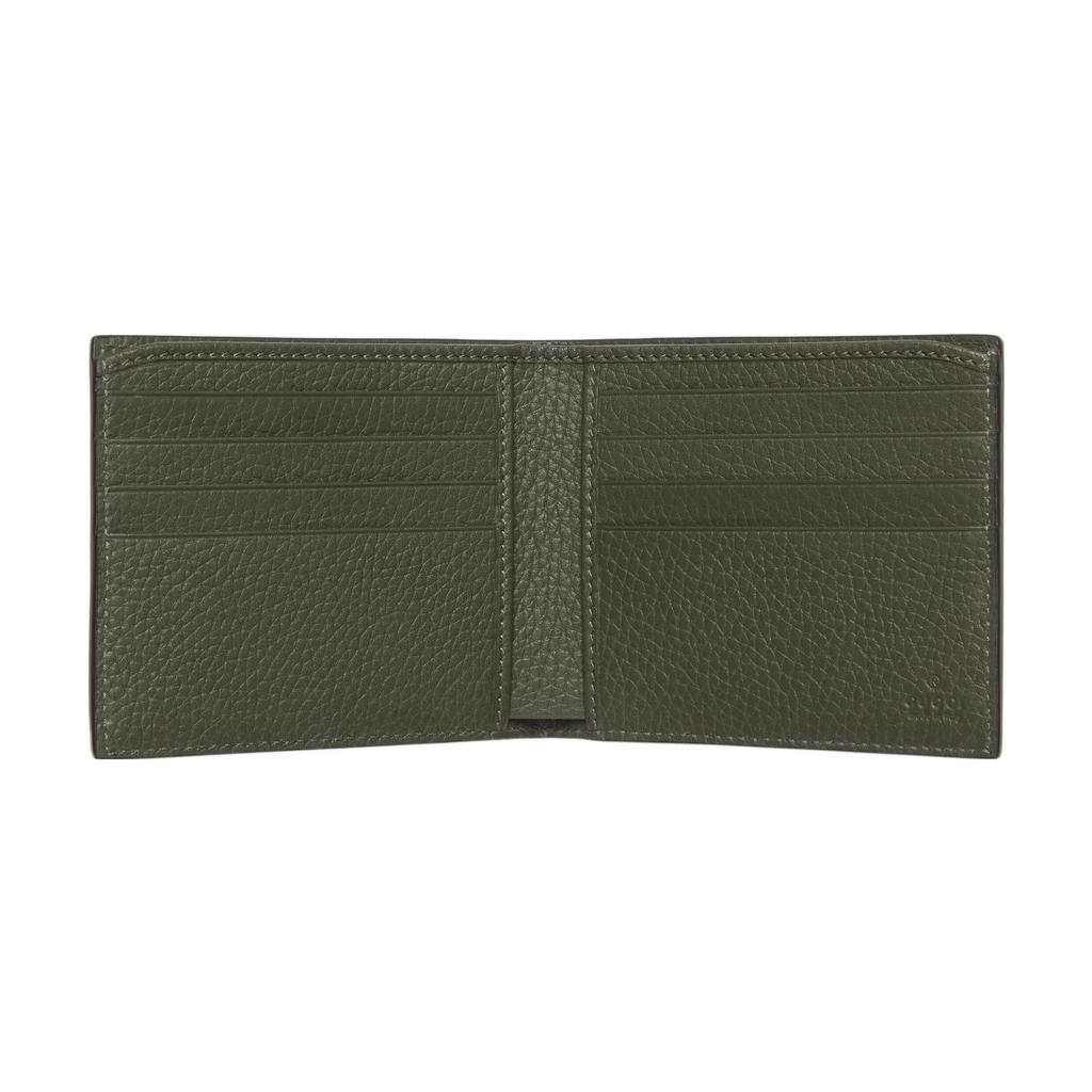 GUCCI Jumbo GG Leather Wallet Men's Dark Green (Unisex) Wallets 739475 AABY0 3346