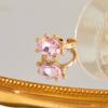 Salircon Exquisite Cute Colorful Rhinestone Adjustable Open Ring Lady Retro Acrylic Stackable Knuckle Ring Y2K Jewelry Accessory