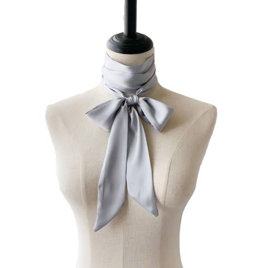 Silk Scarf Smooth Satin Solid Color Narrow Headband Soft Touch Women Headband Scarf Fashion Accessory