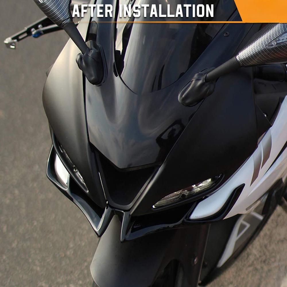 1x Motorcycle Front Wing Spoiler Carbon Fiber Look, Enhances Aerodynamics & Protects Underwing, V3 Parts Compatibility