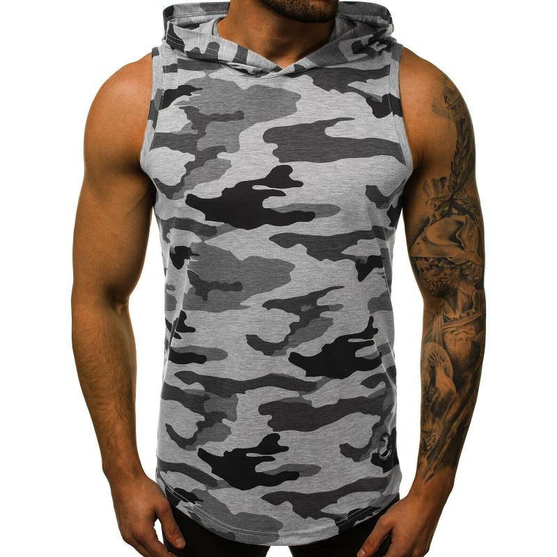 Men S Slim Breathable Sleeveless Hooded Sports Vest