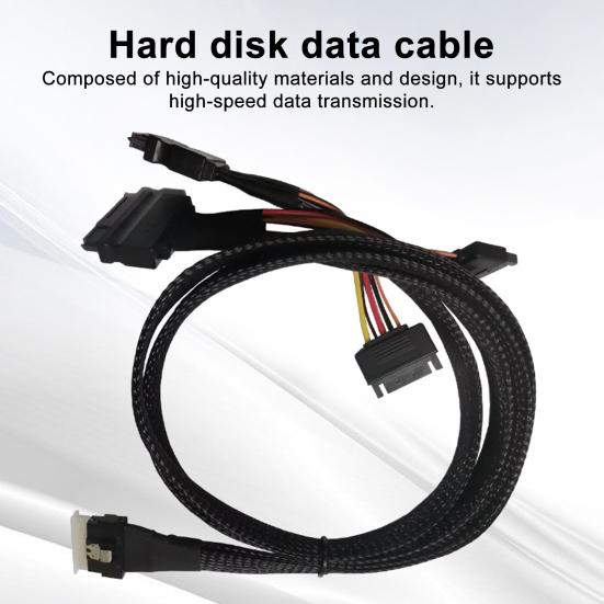 80CM Slim SAS SFF-8654 8i to 2xSFF-8639 NVMe U.2 SSD Adapter Cable High Speed