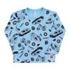 Takara Tomy Arts Tomica Print Long Sleeve 571 Boys' All-Over T-Shirt, Sax, 110cm,