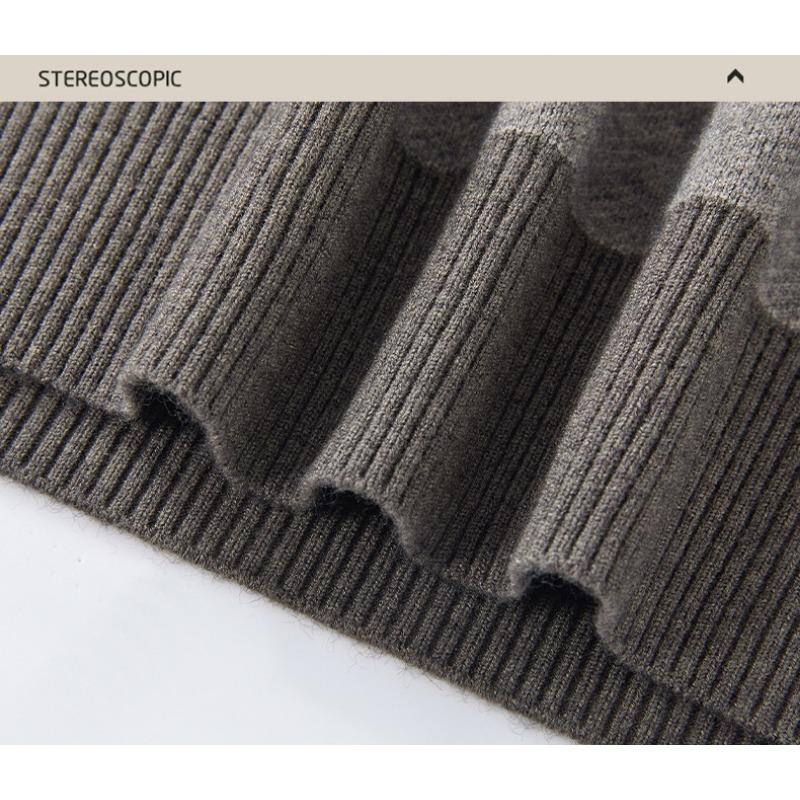 Men S Thick Striped Round Neck Long Sleeve Knitted Pullover Sweater Business Casual