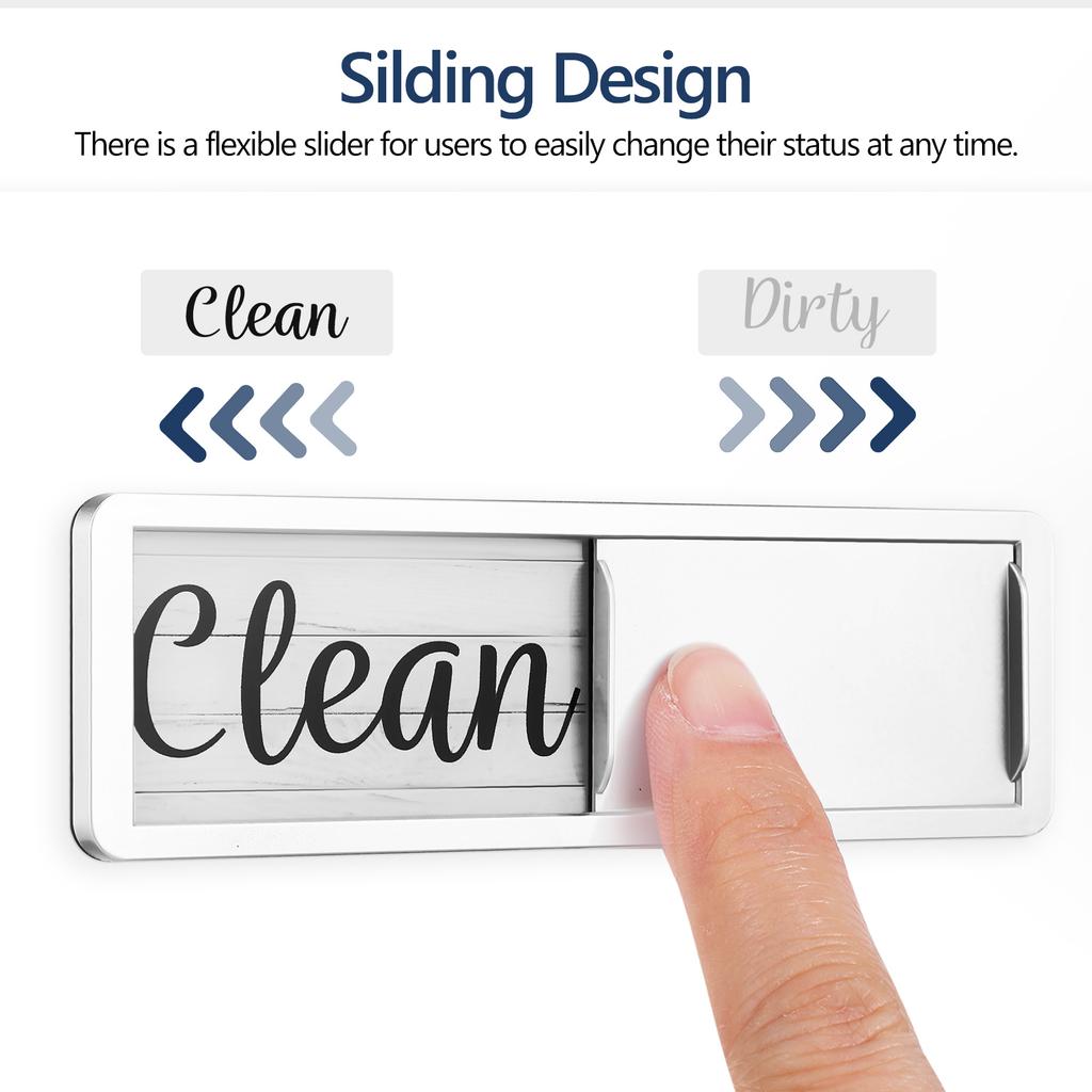 Acrylic ABS Magnetic Dishwasher Sign Clean Dirty Indicator Fridge Magnet Home Decor Multi Functional Metal Surface