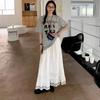 Amerikanische Vintage lustige Tierdruck High Street Kurzarm T-Shirts für Damen 2025 Sommer lässig lockeres T-Shirt Harajuku grau Damen T-Shirt Y2K Oberteile