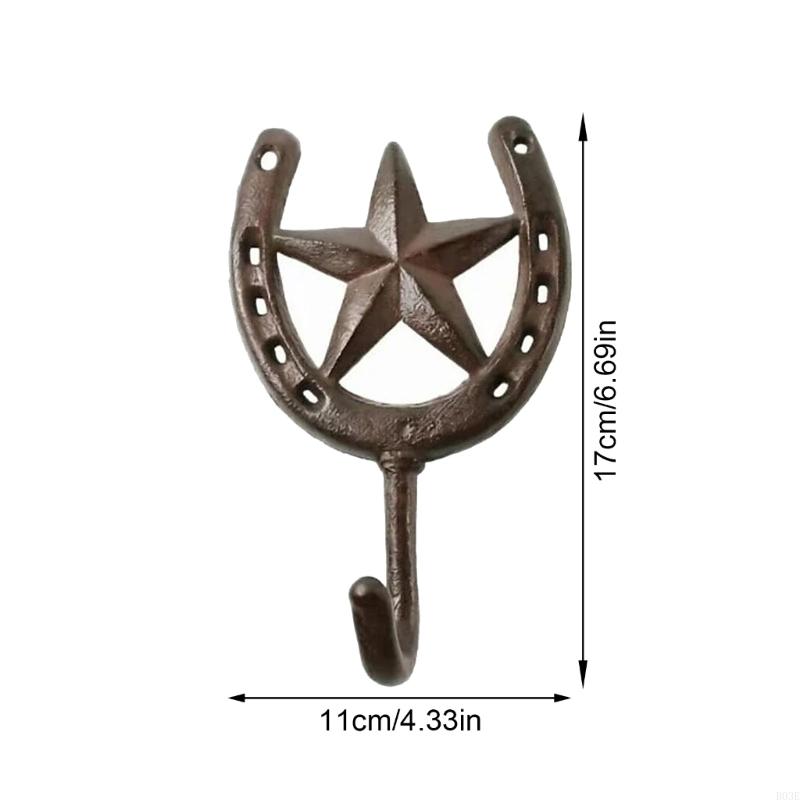 Western Styles Metal Star Wall Hook For Keys Hats And Decors Durable Iron Materials Rusts Resistant Strong Wall Hanger B03E