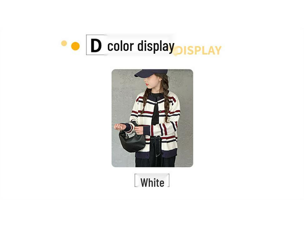 Mädchen 2025 Gestreifter Strick-Cardigan-Pullover - Frühlings- & Herbststil