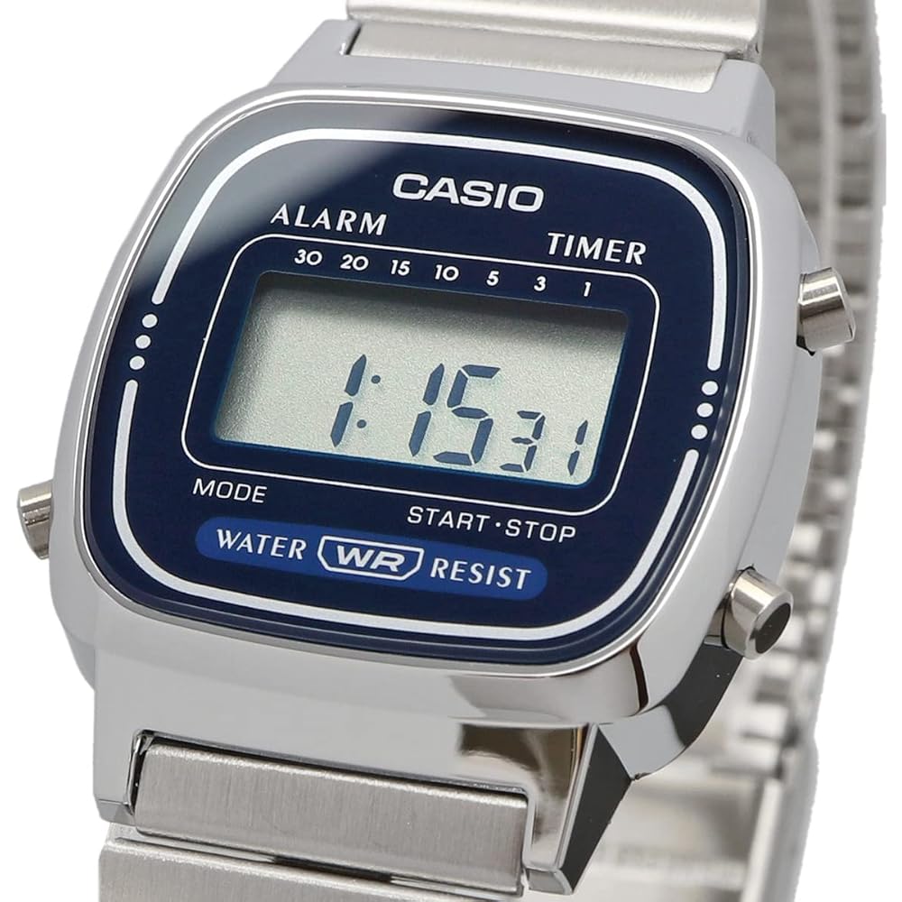 Casio LA670WA-2 Women's Digital Watch Silver Navy Color Overseas Model