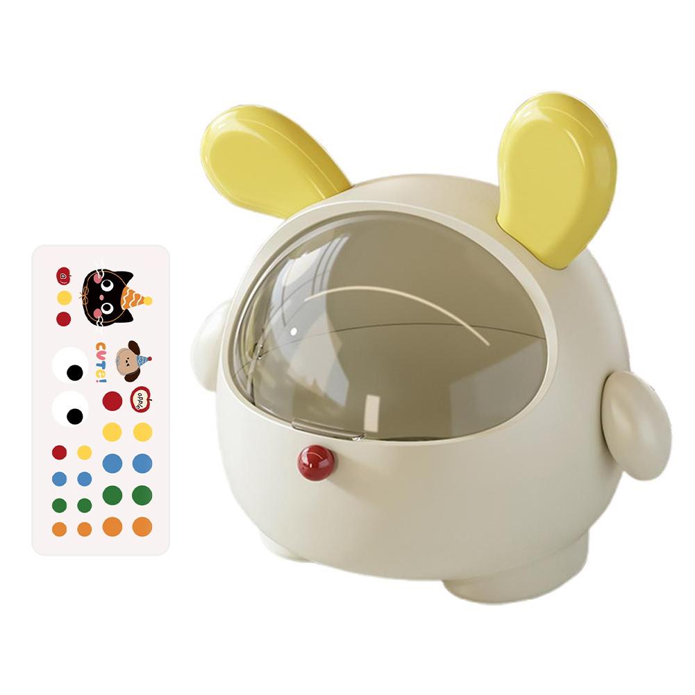 

Kawaii Korean Rabbit Storage Rack, Cute Desktop Organizer Bin for Girls, Aesthetic Stationary & Hair Accessory Box for School жёлтый