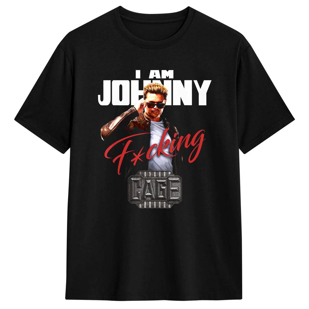 Johnny Cage Uncaged Fury TShirt Beach Cotton T Shirts For Couple Casual Tee Shirt Short Sleeves Y2K Basic Tees