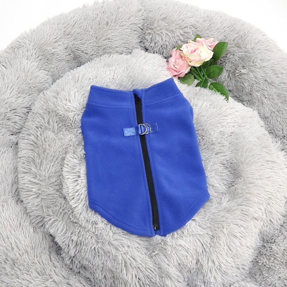 

Dog Cotton Coat Thicken Winter Dog Coat Comfortable with Zipper Dog Warm Vest Soft Dog Fleece Jacket Autumn and Winter S синій