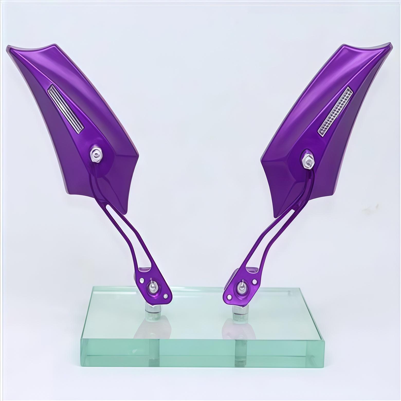 

2Pcs Motorcycle Left Right Side 8MM 10MM RearView Mirrors With Changable Screws Universial for Yamaha Honda Kawasaki Suzuki фіолетовий