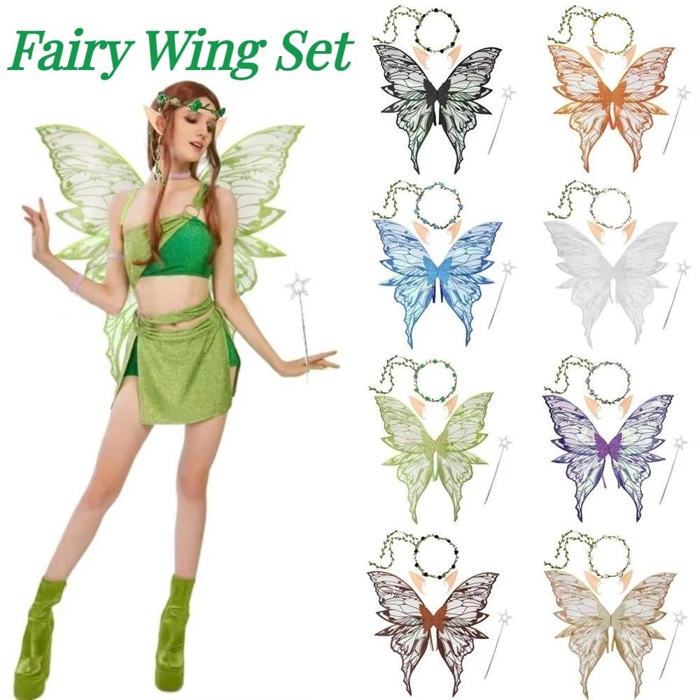 Fluttering Wings Fairy Butterfly Wings Creative Dress Up Wings Set Elf Wings Costume  Photo Prop