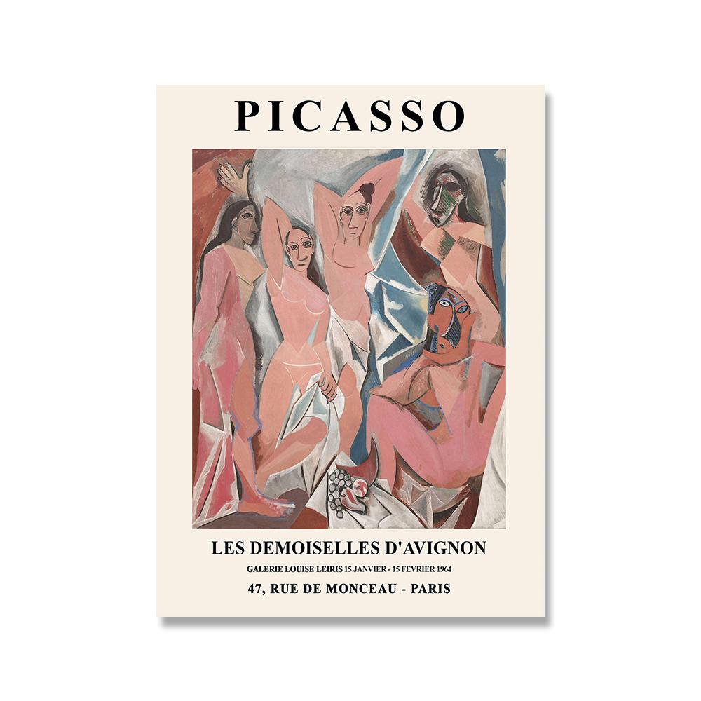 Soyut İskandinav posteri ve baskı Matisse Van Gogh Picasso sergi duvar sanatı tuval yağlıboya duvar resmi oturma odası dekor için