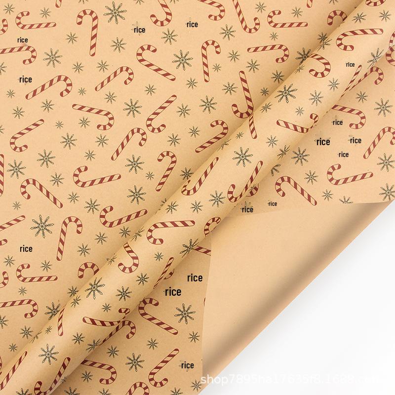 Retro Brown Kraft Holiday Gift Wrapping Paper for DIY Packaging