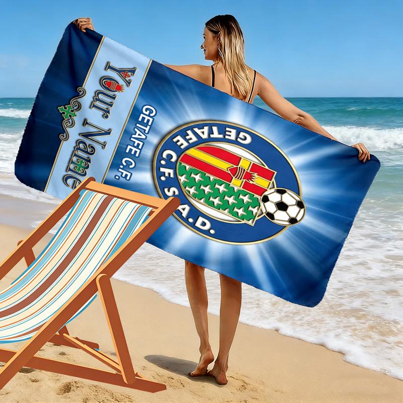 Name Custom Getafe CF Print Beach Towel, Large Soft Quick Dry Towel for Beach Camping Swimming