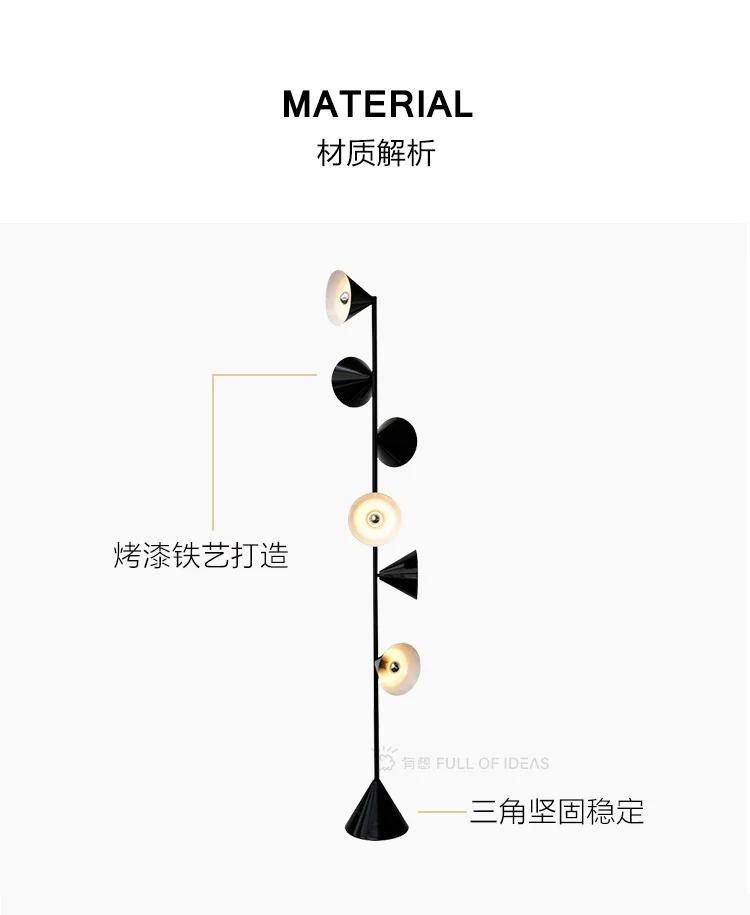 Nordic Floor Lamp Creative 6 Lights Iron Black Floor Lamps For Living Room Bedroom Home Decor Black Standing Lamp