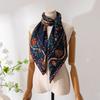Retro Silk Scarf Women Versatile Elegant Shawl Commute Sun Protection 105x105cm Square