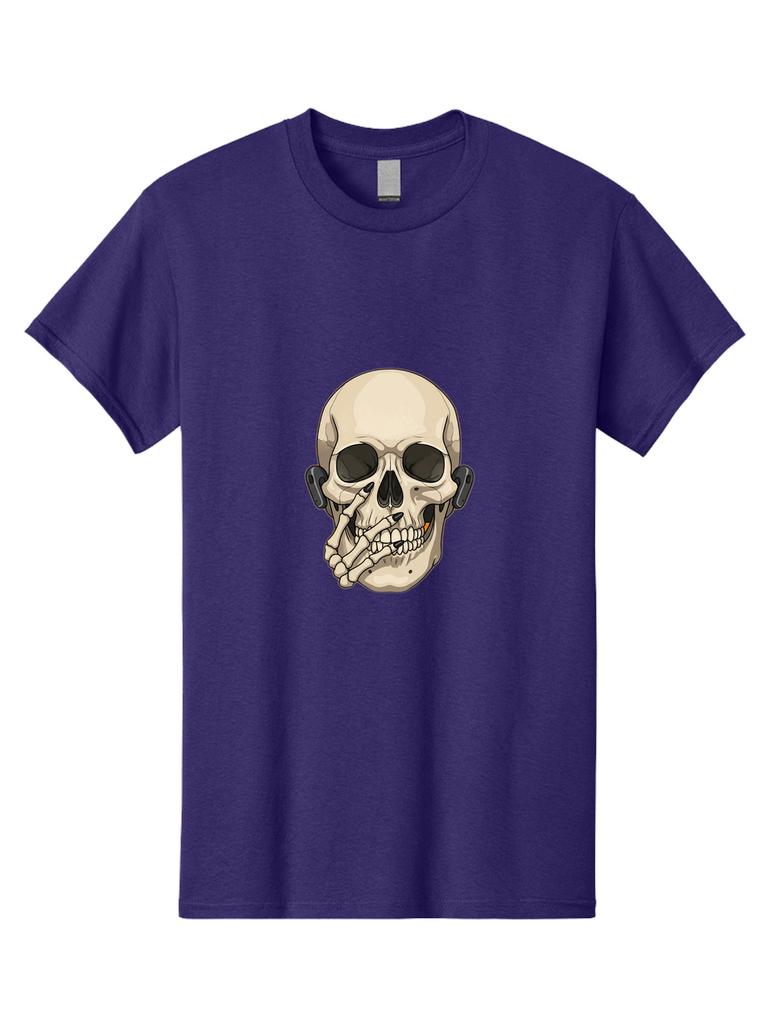 Skull-With-Headphones Mens Graphic Tee, 100% Cotton, Casual Summer Wear